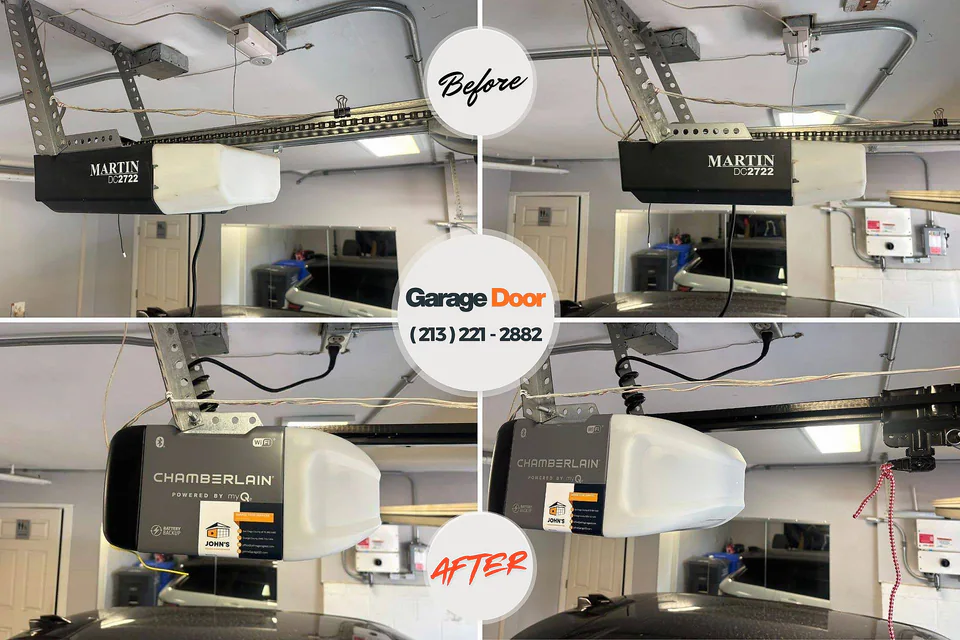 Before and after: garage door repair Russiaville, IN
